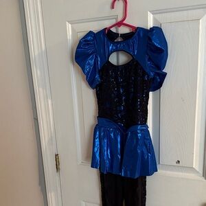 Revolution Shimmering Blue and Black Dance Costume